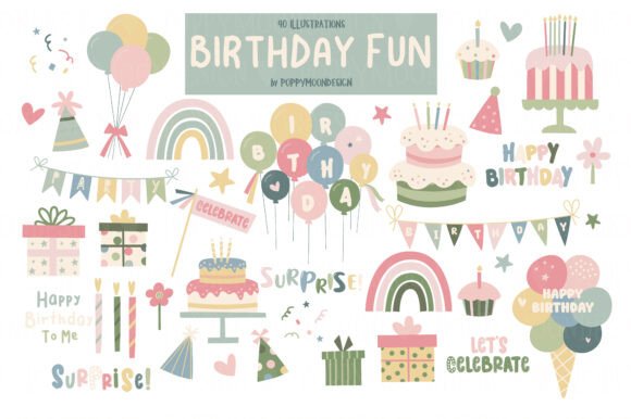 Download Birthday Fun Clipart Set - Clipart set Collection