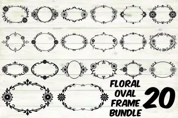 Download Floral Oval Frame Bundle - Premium Bundle