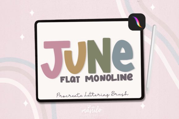 Download Flat Monoline Procreate Brush - Monoline Collection