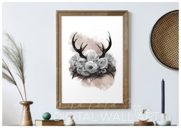 Download Sepia Antlers  / Boho Printable Wall Art - Boho printable wall art Collection
