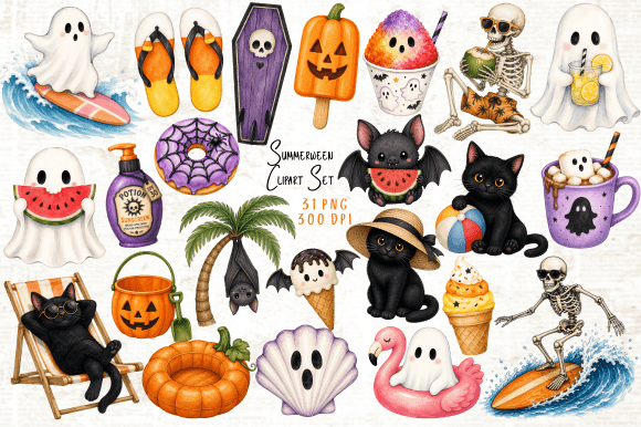 Download Summerween Clipart Set PNG - Clipart set Collection
